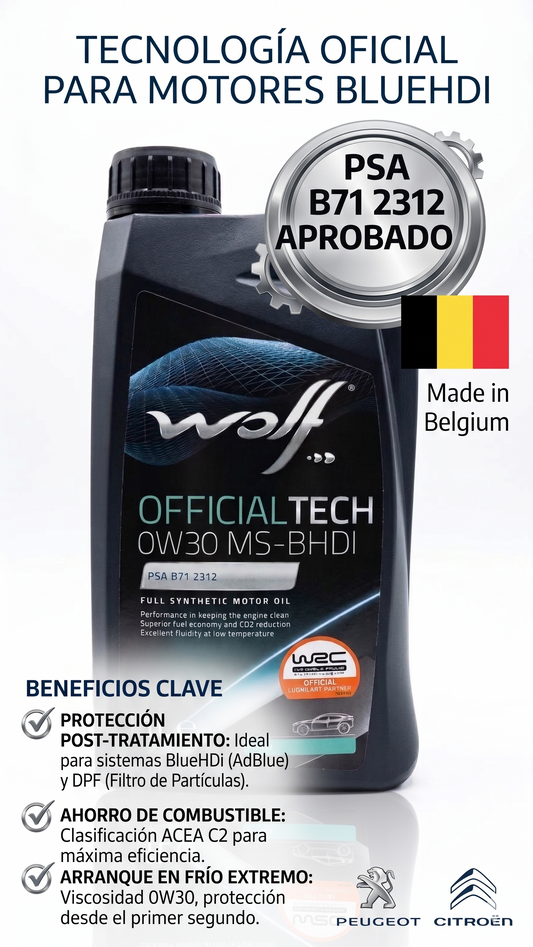 Aceite Wolf Offcialtech 0w30 Sintético 1 Litro
