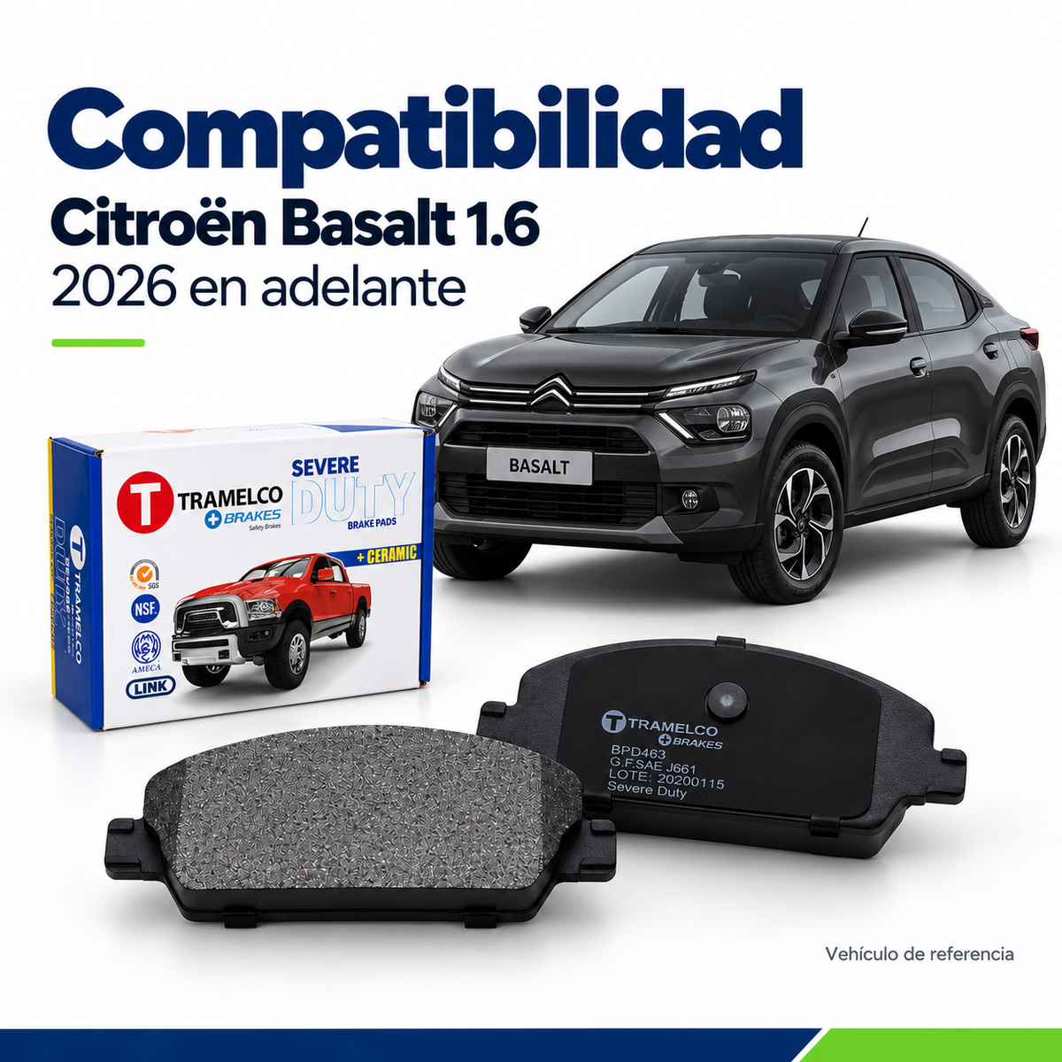Pastillas de freno delanteras para Citroën Basalt 1.6
