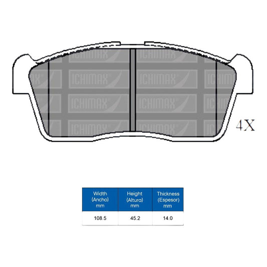 Pastillas Freno Delanteras Para Daihatsu Sirion/ Suzuki Alto