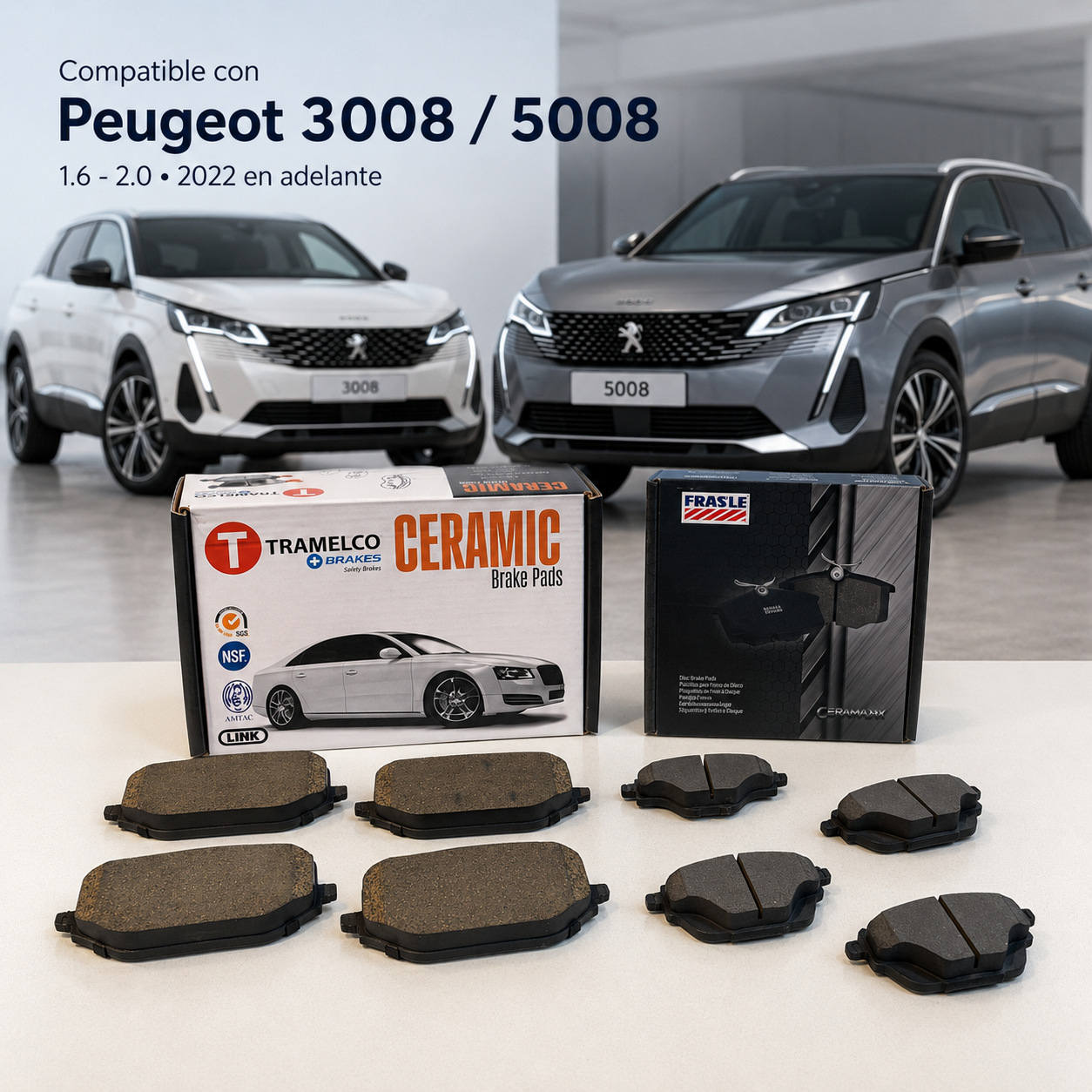 Kit Pastillas Freno Delanteras Y Traseras Peugeot 3008 5008