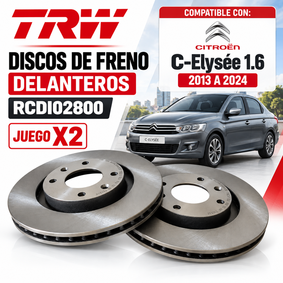 Discos Freno Marca Trw Citroen C3 - C-elysee 1.6