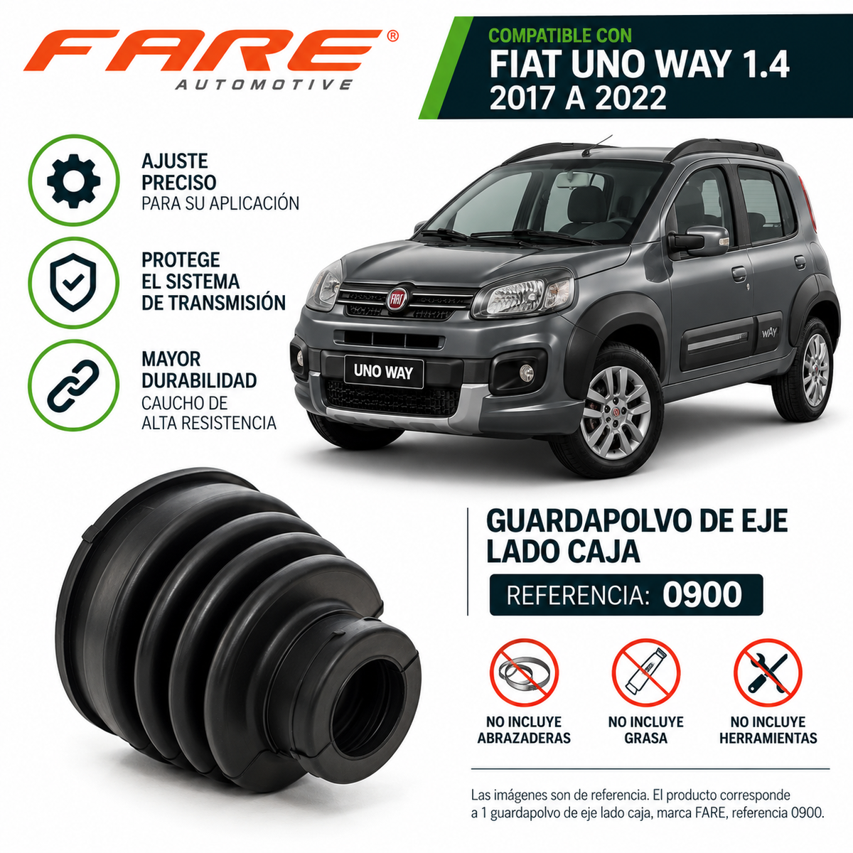Guardapolvo Eje Lado Caja Fiat Uno Way 1.4 Negro