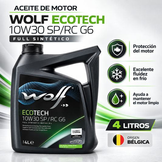 Aceite Wolf Ecotech 10w30 Sp Rc G6 Full Sintetico 4l