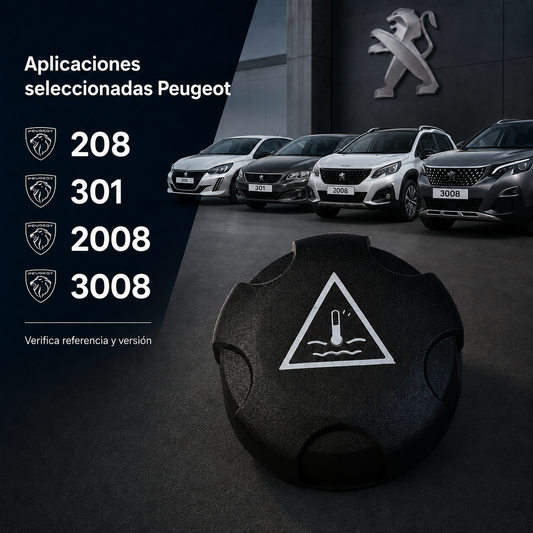 Tapa Depósito Refrigerante Peugeot 208 301 2008 3008/ CITROEN C5 C3 C-ELYSEE