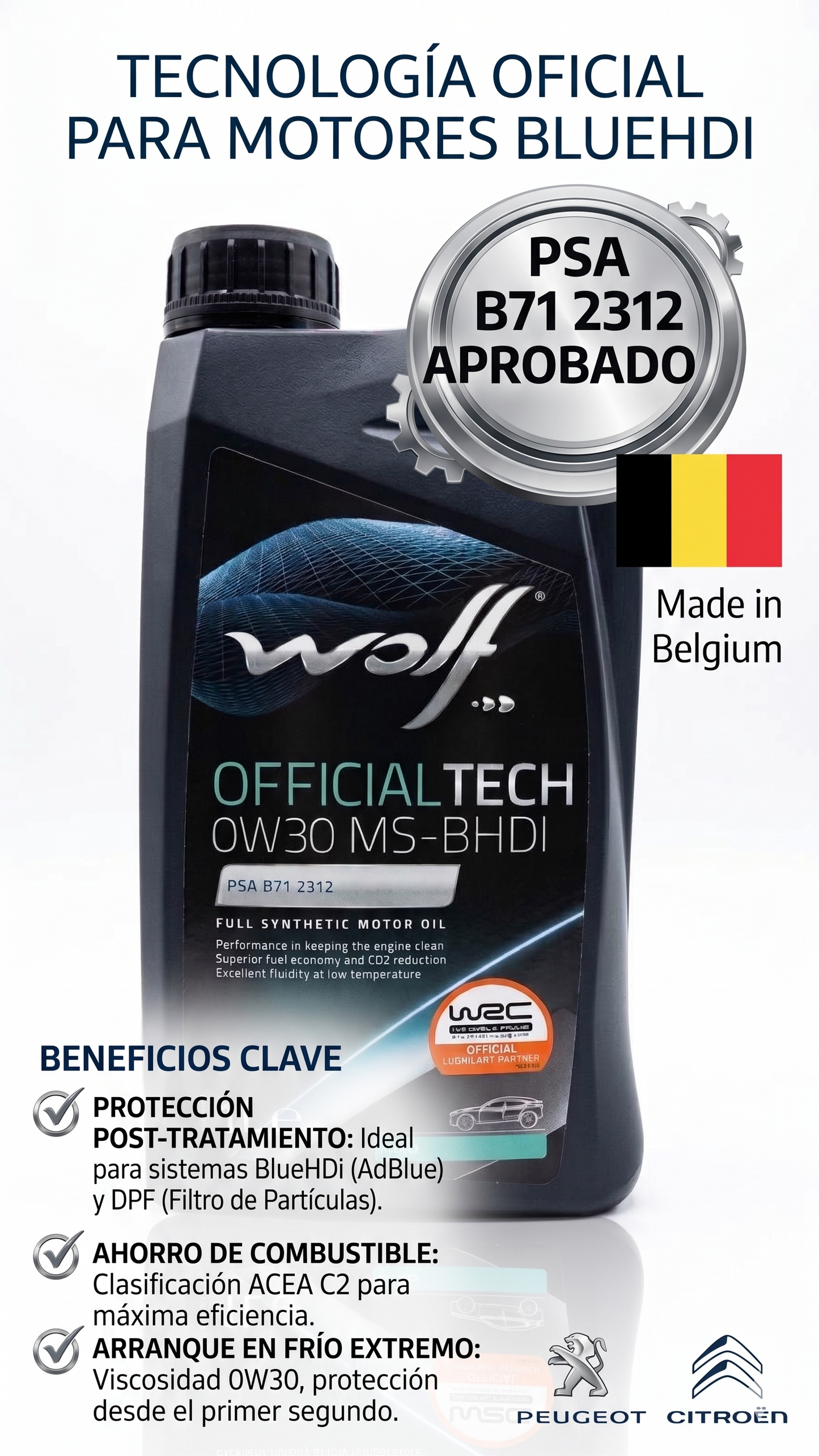 Aceite Wolf Offcialtech 0w30 Sintético 1 Litro