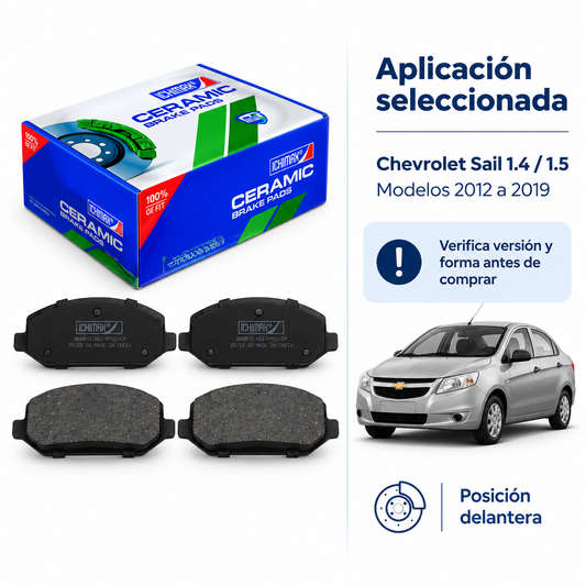 Pastillas De Freno Chevrolet Sail 1.4 / 1.5 Ichimax Ceramica