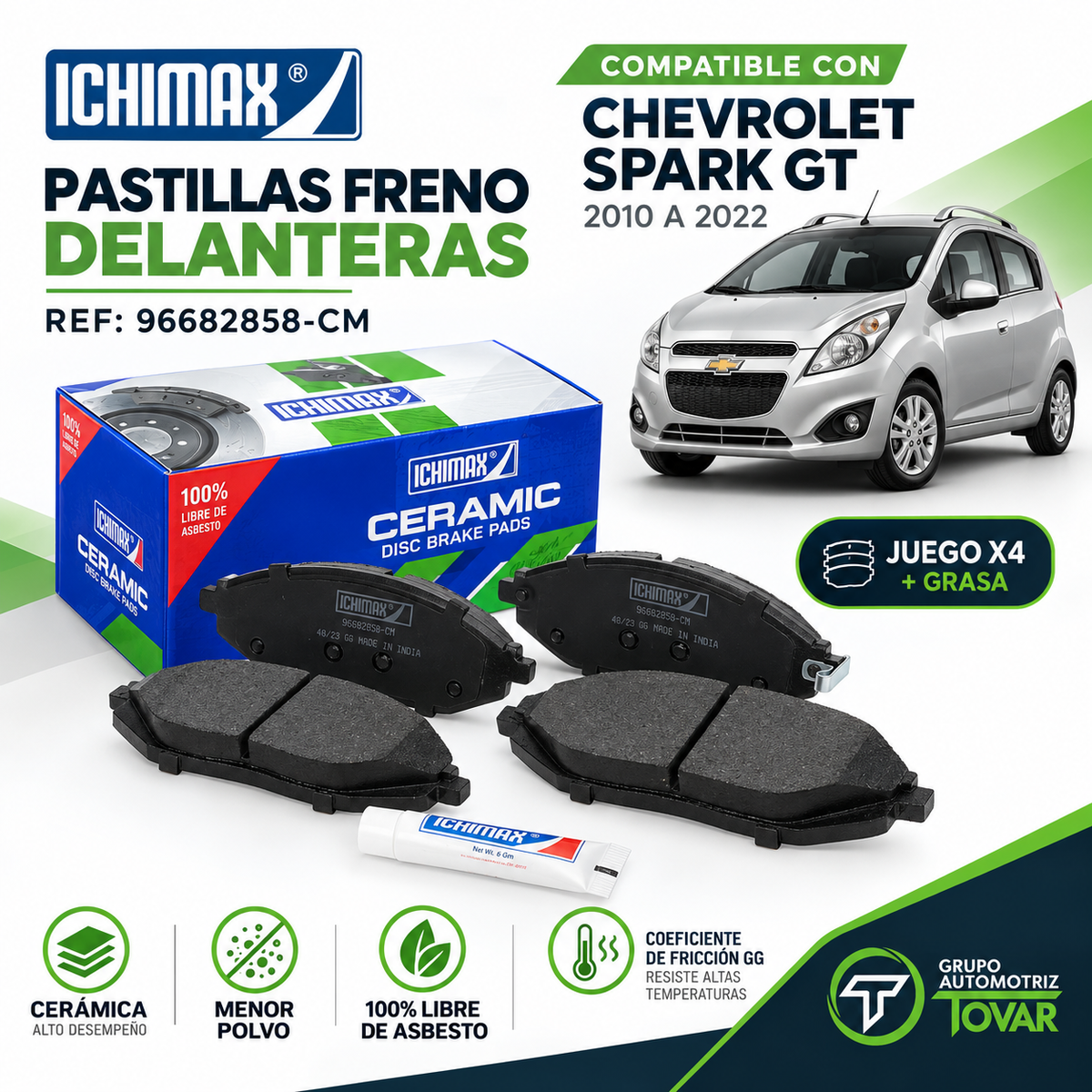 Pastillas Freno Delanteras Chevrolet Spark Gt/ Beat/ Joy