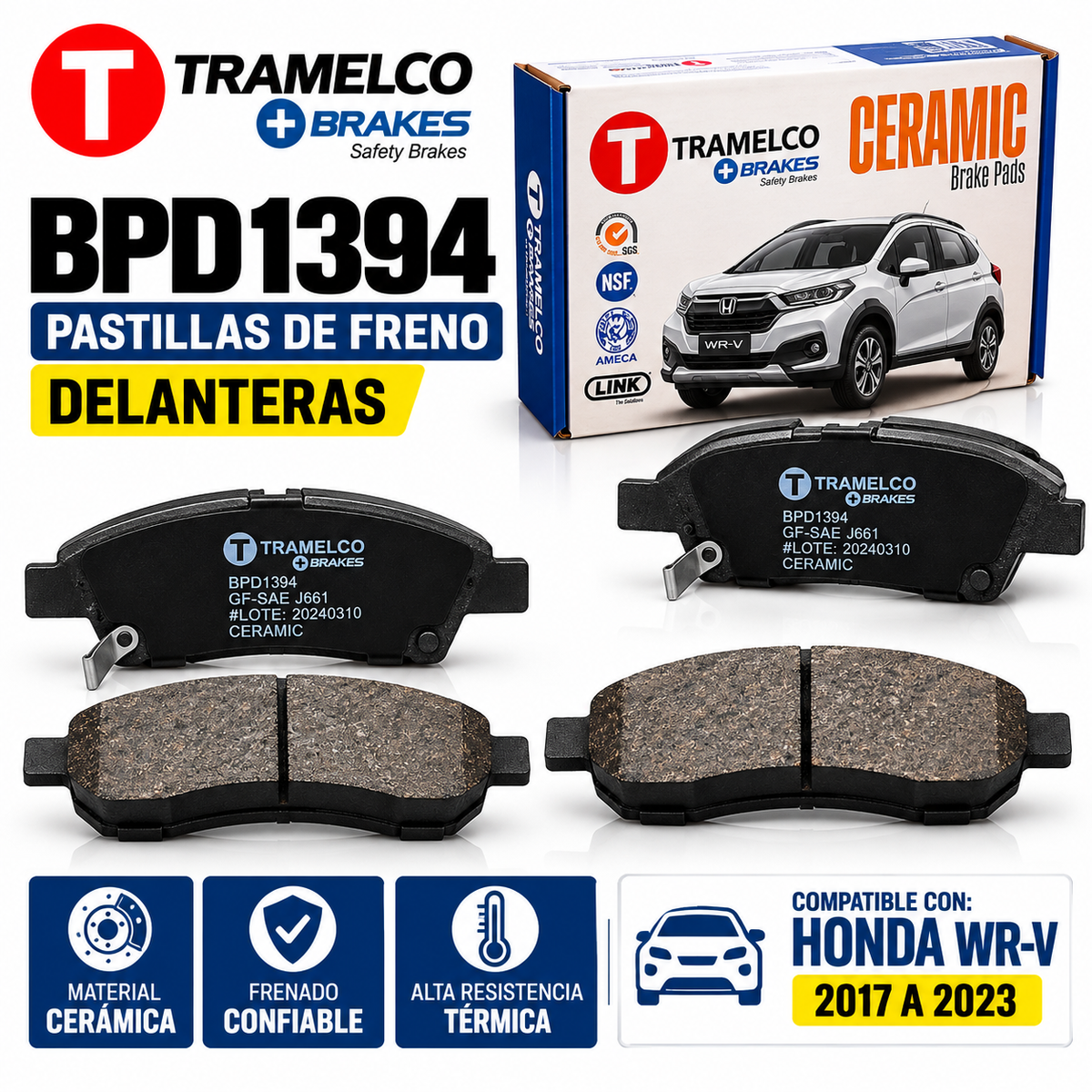 Pastillas De Freno Delanteras Para Honda Wrv Ex - Lx