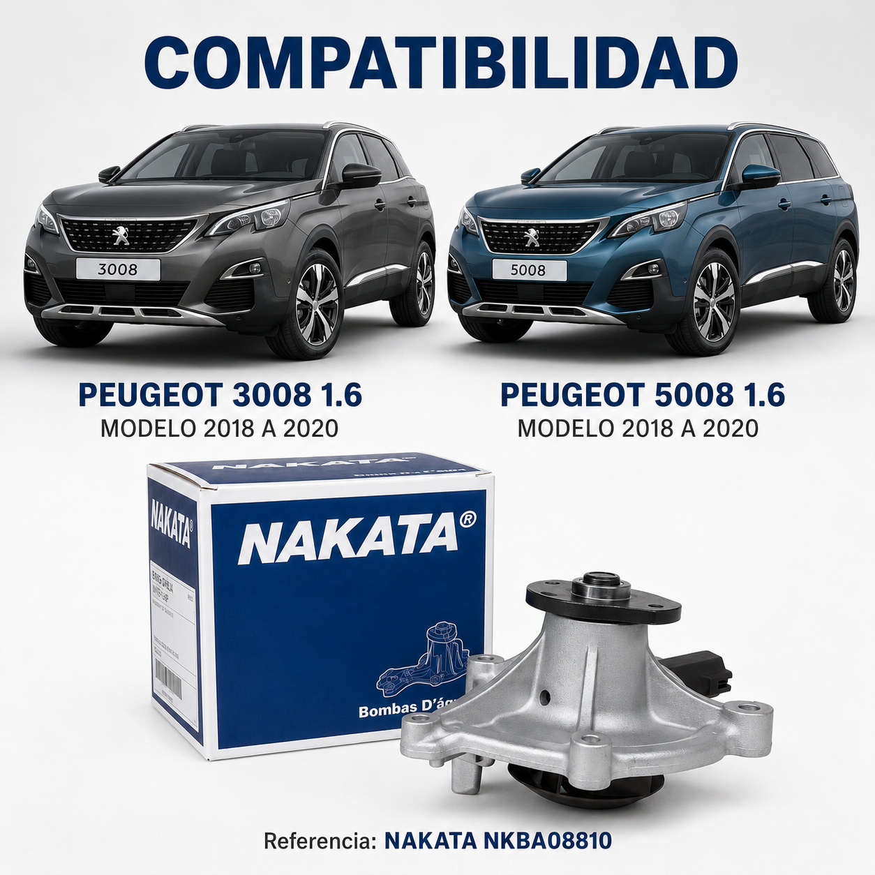 Bomba de Agua Peugeot 3008 5008 1.6 2018 2020