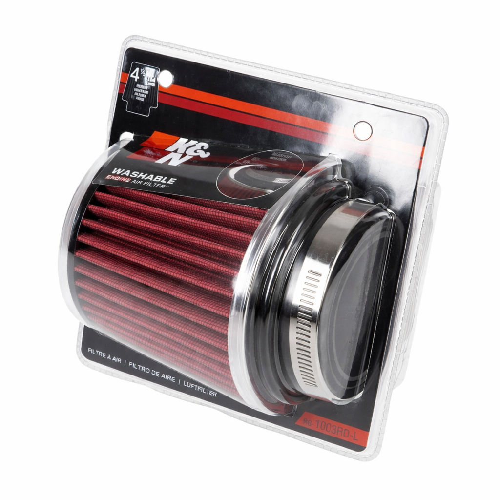 Filtro de Aire K&N Universal Alto Flujo Cromado - Adaptable 2.25" 2.5" 2.75"