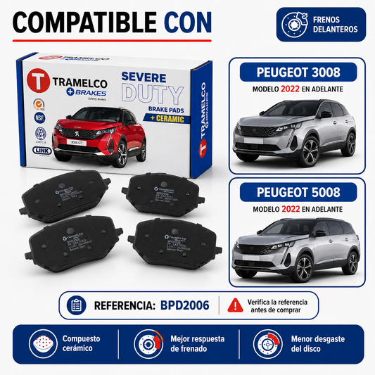 Pastillas Freno Para Nueva Peugeot 3008/ 5008/ Citroen C5
