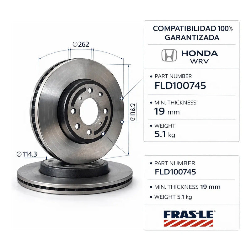 Discos Freno Delanteros Para Honda Wrv 1.5