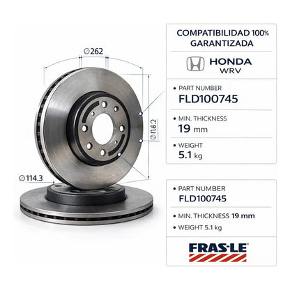 Discos Freno Delanteros Para Honda Wrv 1.5