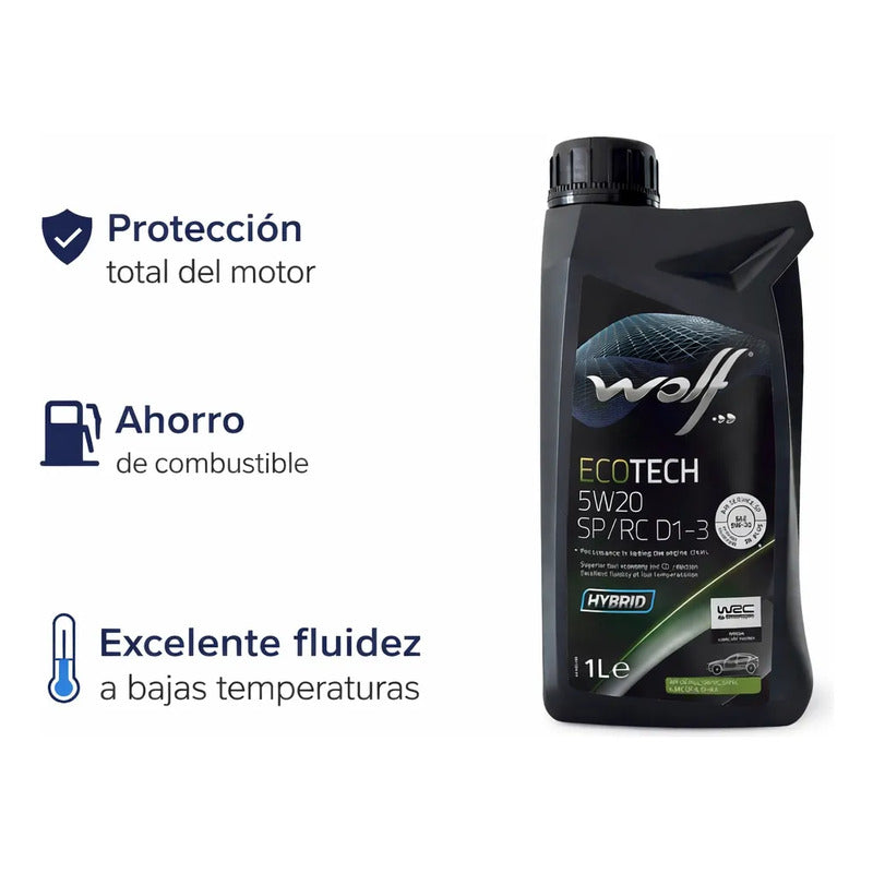 Aceite Wolf Ecotech 5w20 Full Sintético 1l