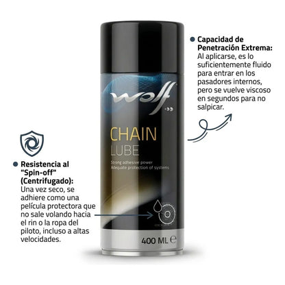 Lubricante Cadena Moto Sintético Spray 400ml Kit Arrastre