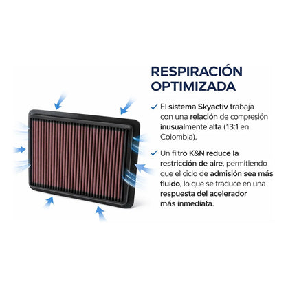 Filtro Aire K&n Mazda 3 6 Skyactiv  Cx5 Alto Flujo Original