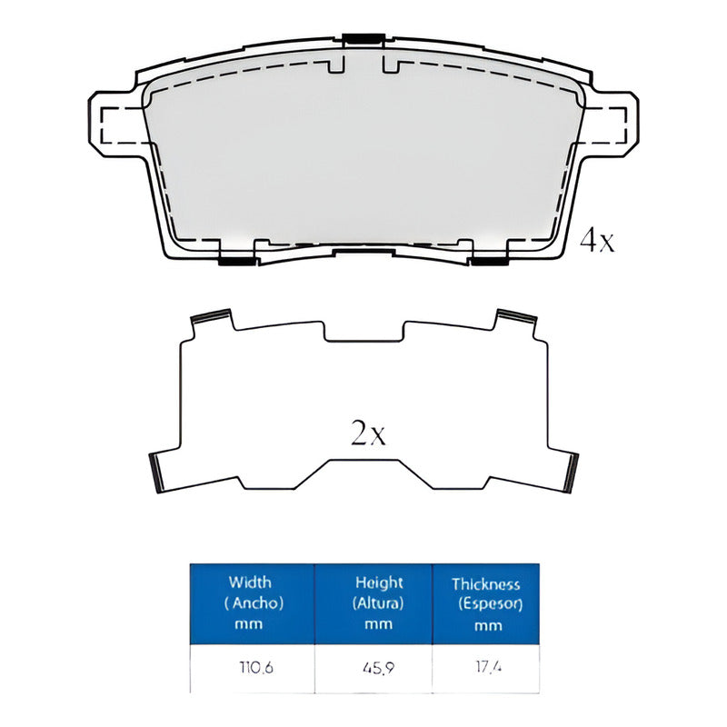 Pastillas Freno Traseras Para Ford Edge/ Mazda Cx-7/ Cx-9