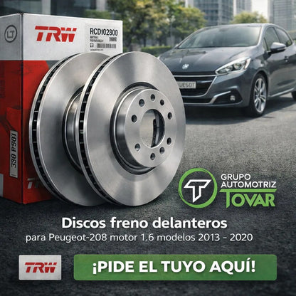 Discos Freno Marca Trw Para Peugeot 208 - 301 - 2008 1.6