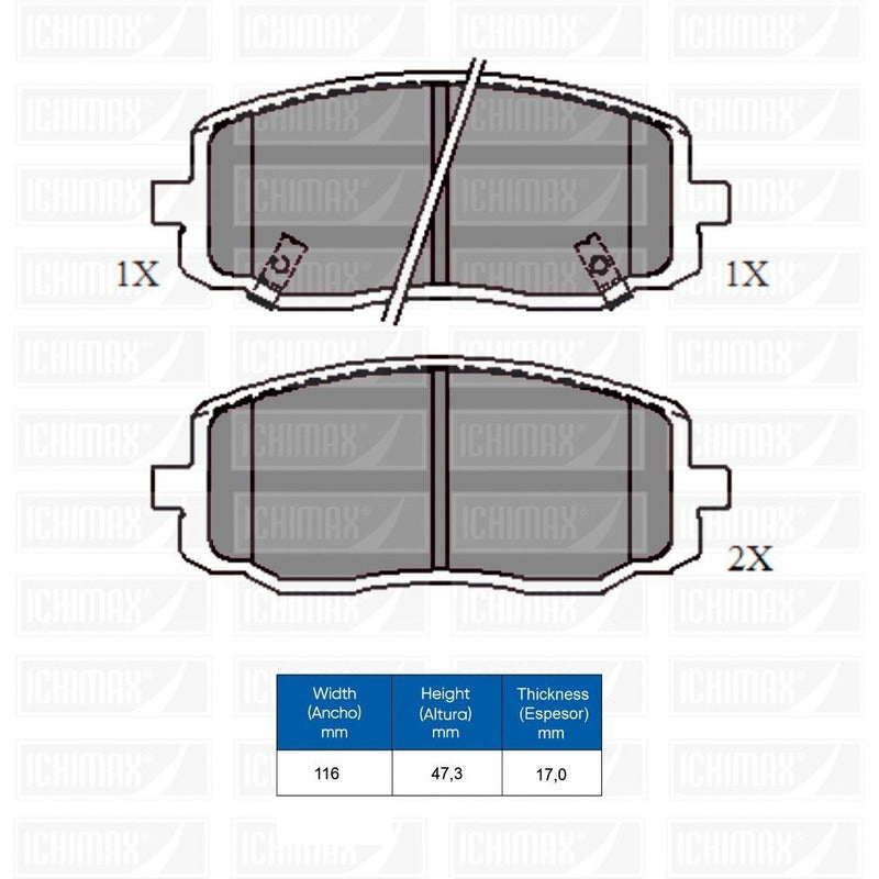 Pastillas Freno Para Hyundai I10/ Kia Picanto Morning