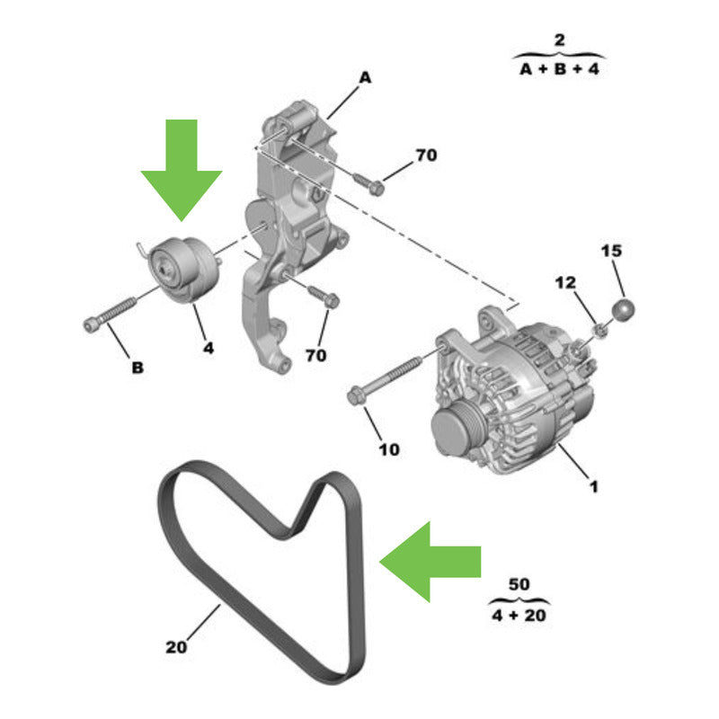 Kit Correa Accesorios Peugeot 2008 1.2 Turbo Ina Original