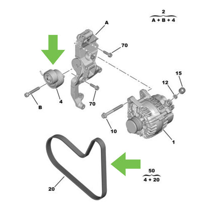 Kit Correa Accesorios Peugeot 2008 1.2 Turbo Ina Original