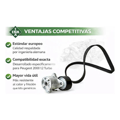 Kit Correa Accesorios Peugeot 2008 1.2 Turbo Ina Original
