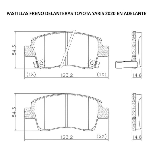 Pastillas Freno Delanteras Para Toyota Yaris