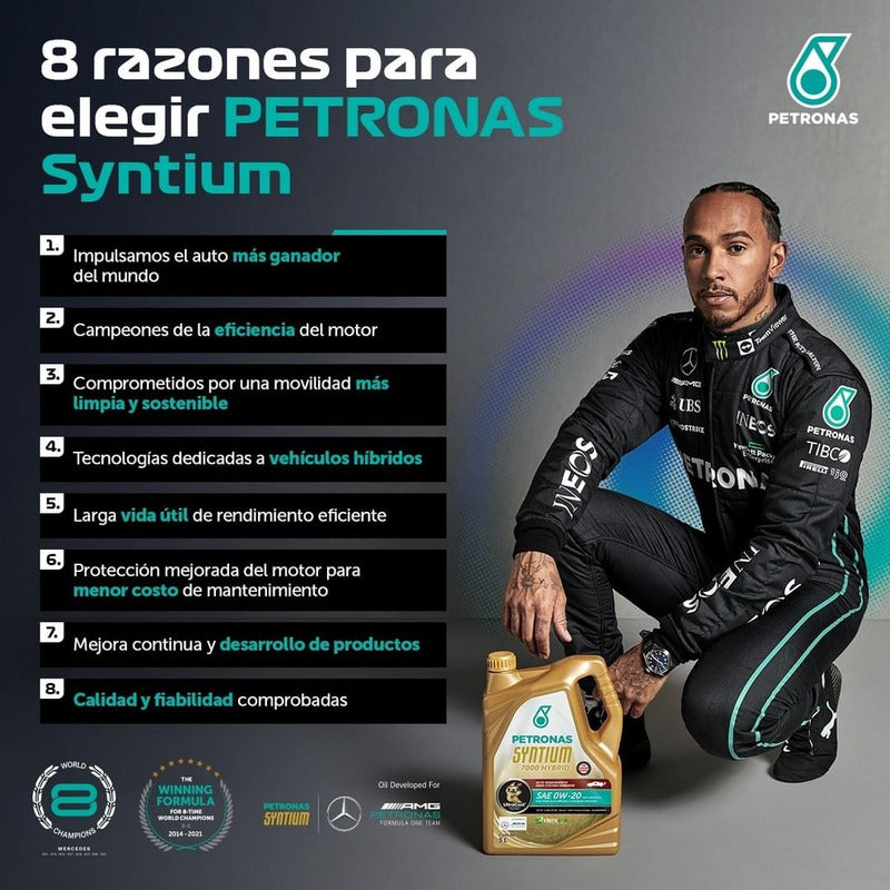Aceite Motor 0w20 Petronas Hybrid Sp - 100% Sintetico
