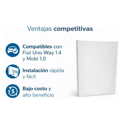Filtro Cabina Para Fiat Uno Way 1.4/ Mobi/ Argo/ Cronos