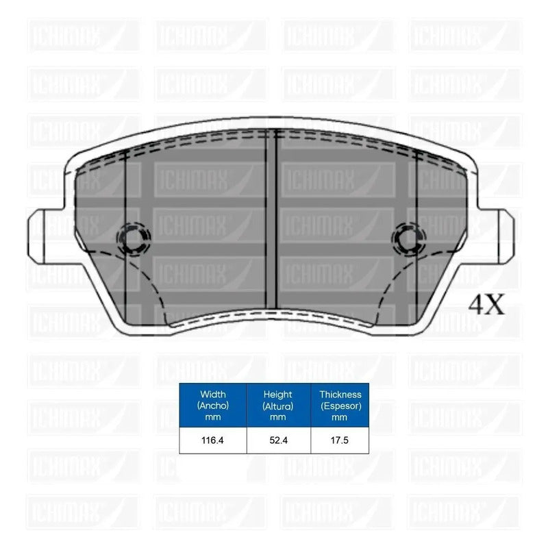 Pastillas Freno Para Renault Duster 4x2 1600/ Nissan Micra