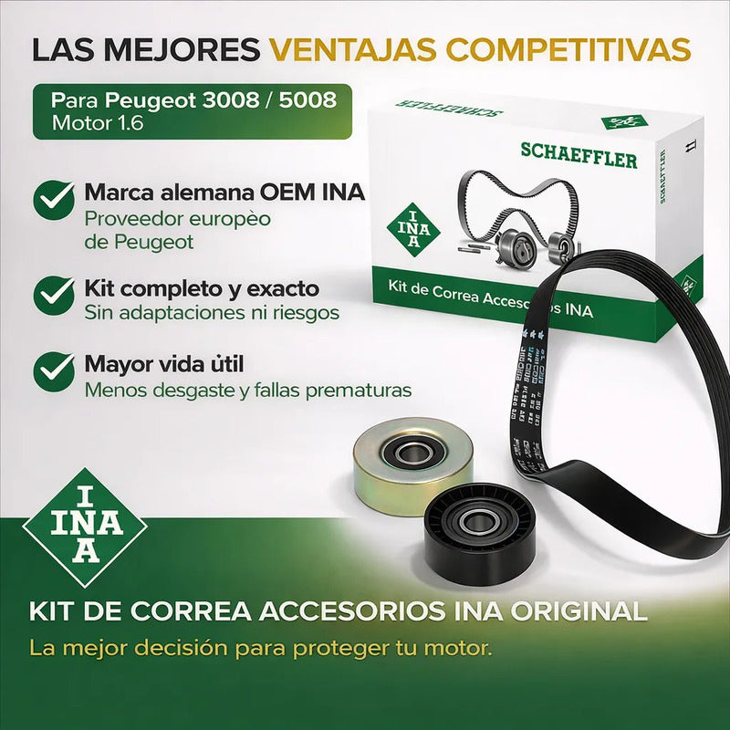 Kit Correa Accesorios Peugeot 3008 5008 1.6 Marca Ina