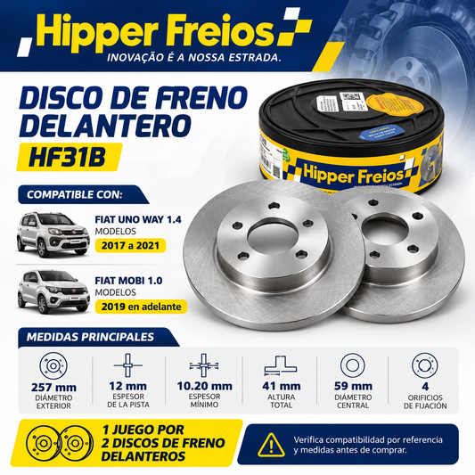 Disco De Freno Delantero Fiat Uno Way 1.4 Mobi 1.0