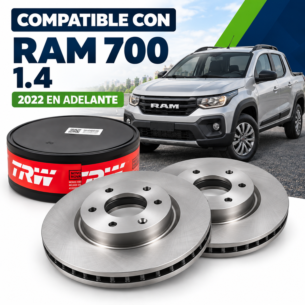 Discos De Freno Delanteros Ram 700 1.4 Slt Y Bighorn
