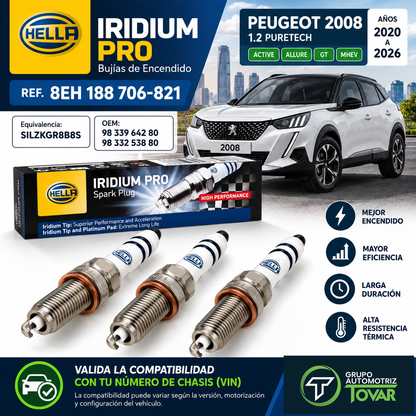 Bujía De Encendido Peugeot 2008 1.2 Active Allure Gt Mhev