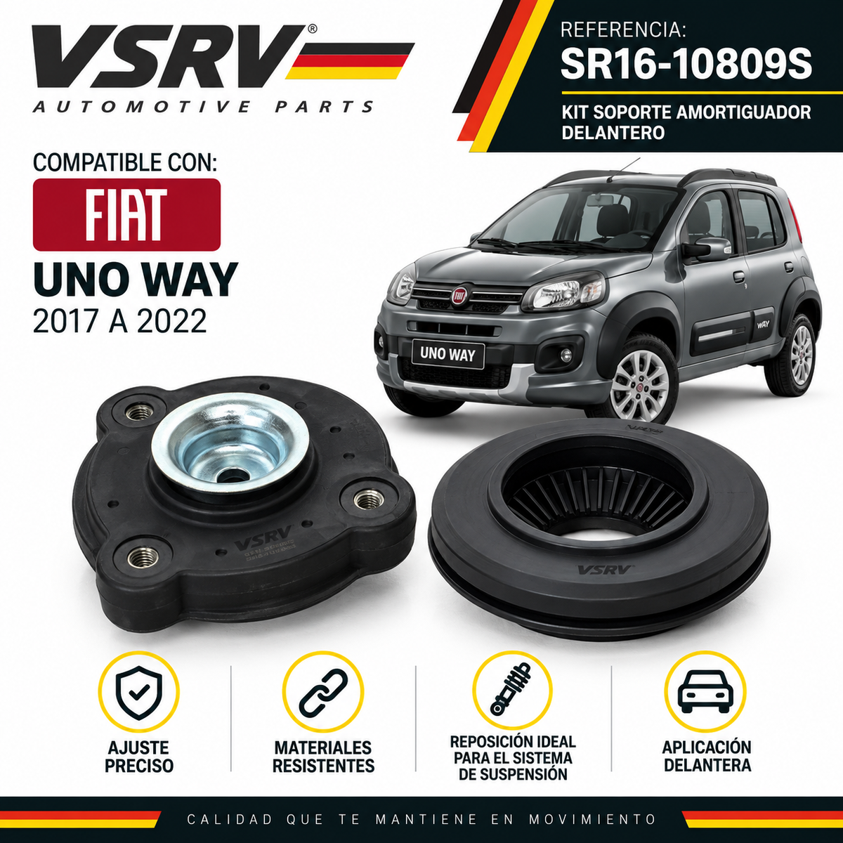 Kit Soporte Amortiguador Delantero Fiat Uno Way 1.4
