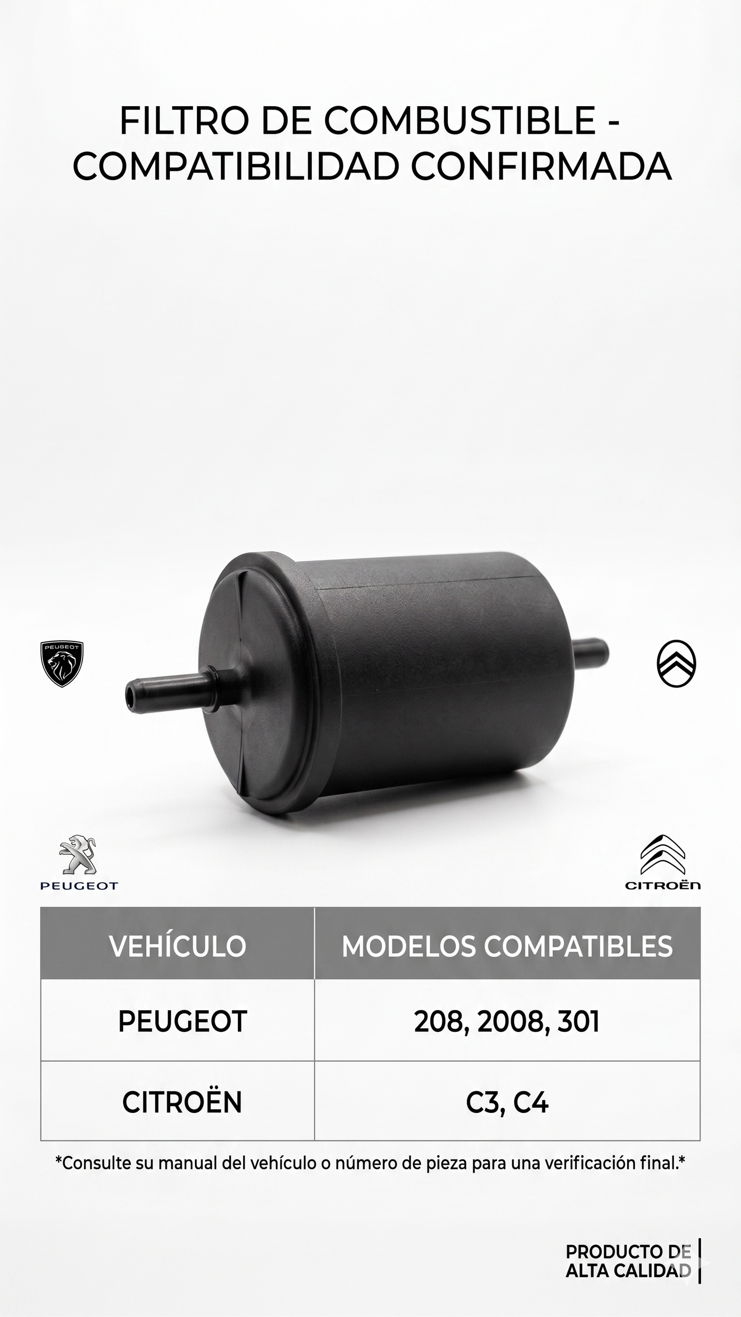 Filtro Gasolina Peugeot 208 301 2008 Mahle Original